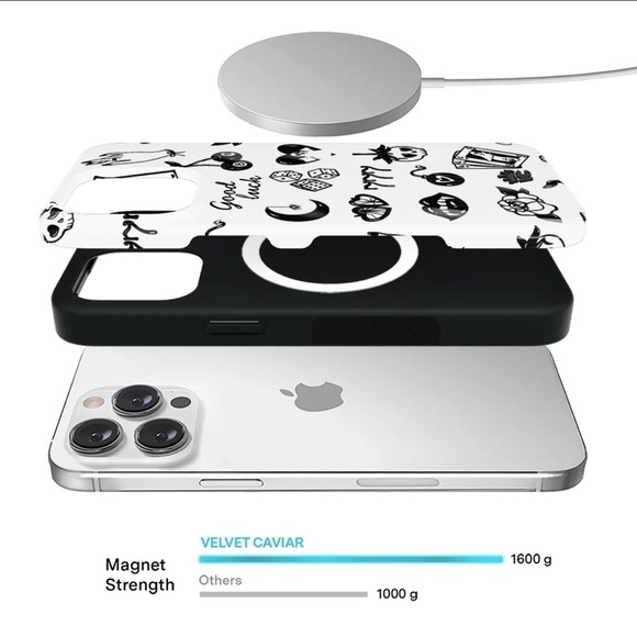 NWOT Velvet Caviar Good Luck iPhone 16 Pro Max Case & Grip Ring Tattoo Art New - Picture 5 of 11